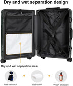 Zipperless Luggage, Polycarbonate Aluminum Hard Shell, Expandable Carry-On - Image 4