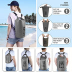 Dry Bag Waterproof Backpack 5L/10L/20L/30L Roll Top Waterproof Bag, Floating - Image 3