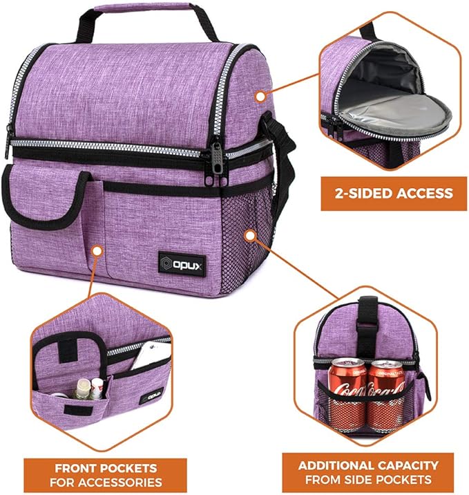 opux Lunch Bag Women Insulated, Adult Lunch Box Cooler, Lunch Box - Image 6
