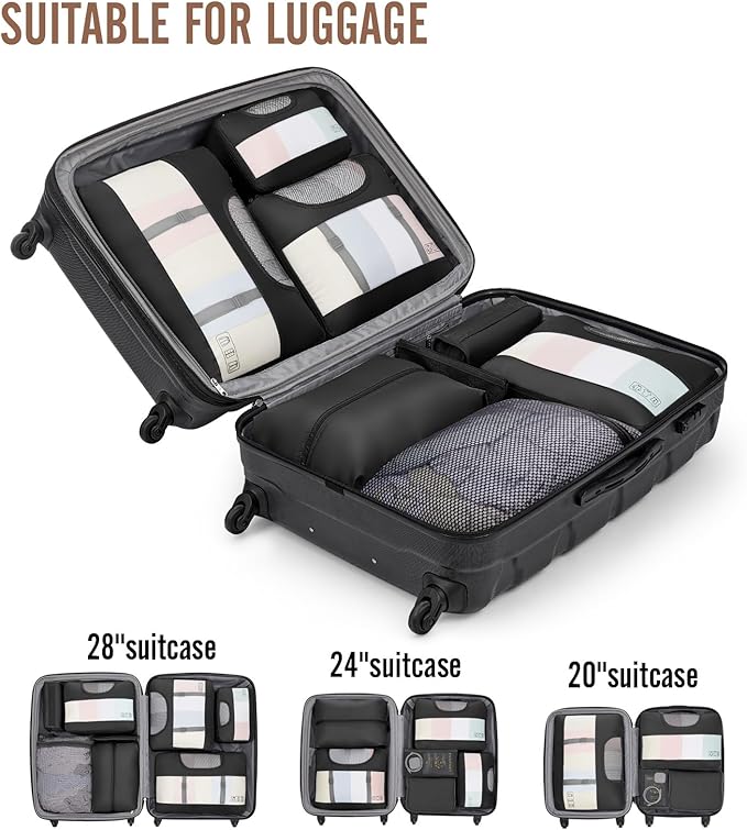 Veken 10 Set Packing Cubes for Travel Essential, Suitcase Organizer Bags in 4 - Image 6