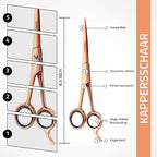 Utopia Care Hair Cutting and Hairdressing Scissors 6.5 Inch, Premium Stainless Steel Shears with Smooth Razor and Sharp Edge Blades for Salons, Men, Women and Kids, Rose Gold