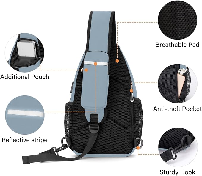 MOSISO Sling Backpack Bag, Crossbody Shoulder Bag Travel Hiking Daypack Chest - Image 4