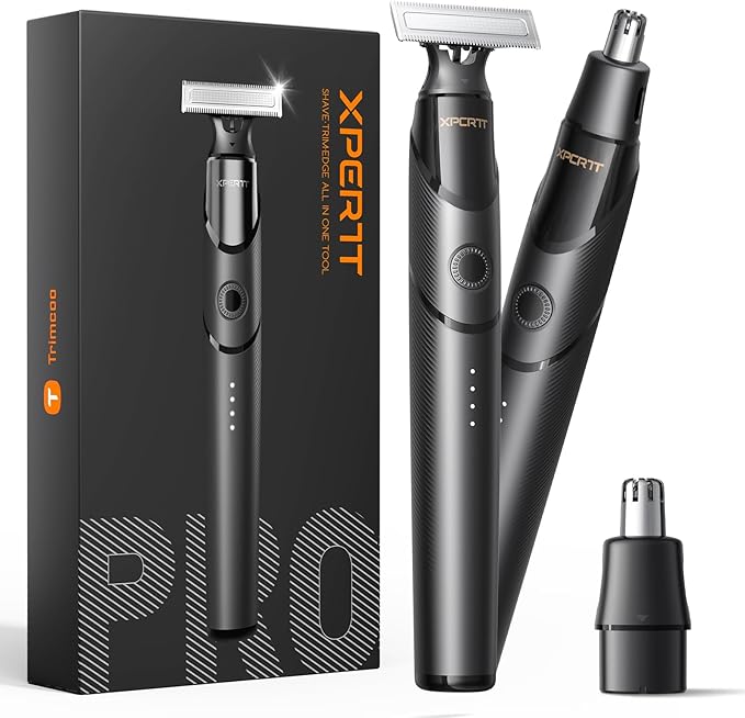Body & Nose Hair Trimmer Kit, Travel Beard Electric Shaver by Trimcoo