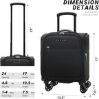 Verage Under Seat Luggage with Wheels, Softside Small Suitcase Spinner Carry On - Image 2