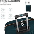 LEAVES KING LARVENDER Luggage Sets 5 Piece, Expandable PP Suitcase - Image 4