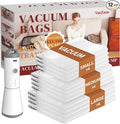 Travel Vacuum Bags with Wireless Charging Air Pump, 12 Pack Vacuum Storage Seal by Vacbird