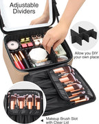 Relavel Makeup Bag with Light Up Mirror, Makeup Case Travel Cosmetic Bags Brush - Image 4