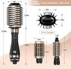 Hair Dryer Brush Blow Dryer Brush in One Hot Air Brush for Drying and Straightening, Volumizer Multi-Styler Smooth Curls for All Hair Types, Frizz-Free Blowout Brush for Salon Quality