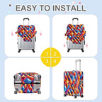 ANNA QUEEN Colorful Geometric Luggage Cover, Abstract Prism Pattern Suitcase - Image 6