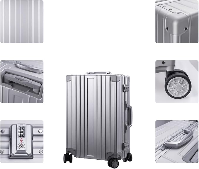 TRAVELKING All Aluminum Carry On Luggage Zipperless Hard Shell Luggage Case - Image 2