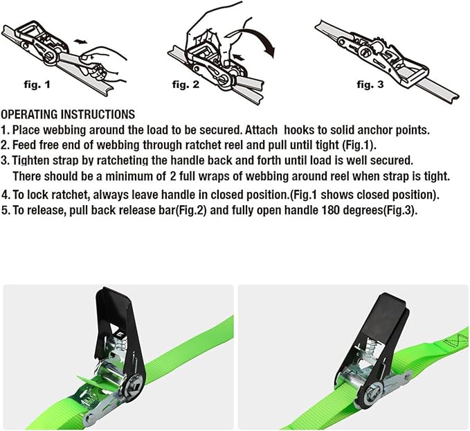 XSTRAP STANDARD Ratchet Tie Down Straps 4 Pk 10 Ft- 300 Lbs Load Cap- 900 Lbs - Image 4