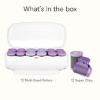 Conair Hot Rollers for Long, Medium & Short Hair, 12 Ceramic Flocked 1½-Inch and 1¾-Inch Heated Hair Rollers with Clips, Hot Curlers for Women, Volume & Curls, Amazon Exclusive