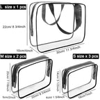 APREUTY Clear Makeup Bags, TSA Approved 6 Pcs Cosmetic Makeup Bags Set Clear PVC - Image 3