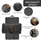 2 in 1 Canvas Leather Suit Luggage Garment Bag - Image 4