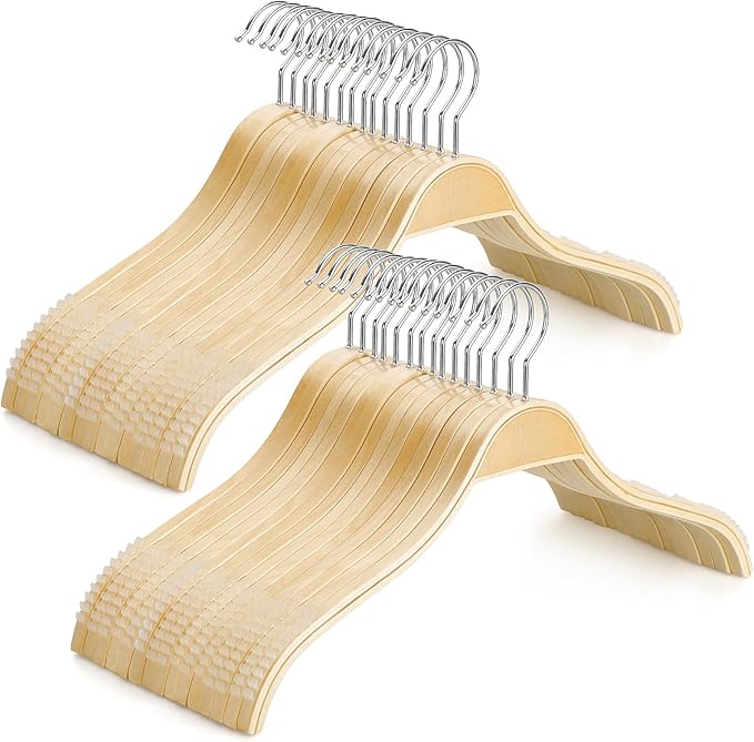 TOPIA HANGER Slim Natural Wood Hangers by TOPIAHANGER
