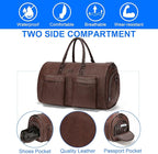 Modoker Convertible Leather Garment Bag, Carry on Garment Bags - Image 5