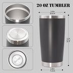 20 oz Tumbler with lid Double Wall Vacuum Insulated Tumblers Stainless Steel - Image 5