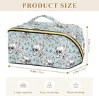 Makeup Organizer Bag, Vintage Goth Skull Travel Makeup Bags Makeup Vanity Case Large Capacity Rhombus Cosmetic Toiletry Bag for Girl Women Ladies