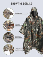 SaphiRose Extra Thick Hooded Rain Poncho Double Layer Waterproof Raincoat Jacket - Image 4