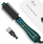 Aima Beauty Hair Dryer Brush, One Step Hair Dryer & Volumizing Hot Air Brush, 3 Heat/Speed Settings, Advanced Ionic Technology, Ceramic Coating, Nylon Pins & Tufted Bristles, Dark Green, 1000W, 125V