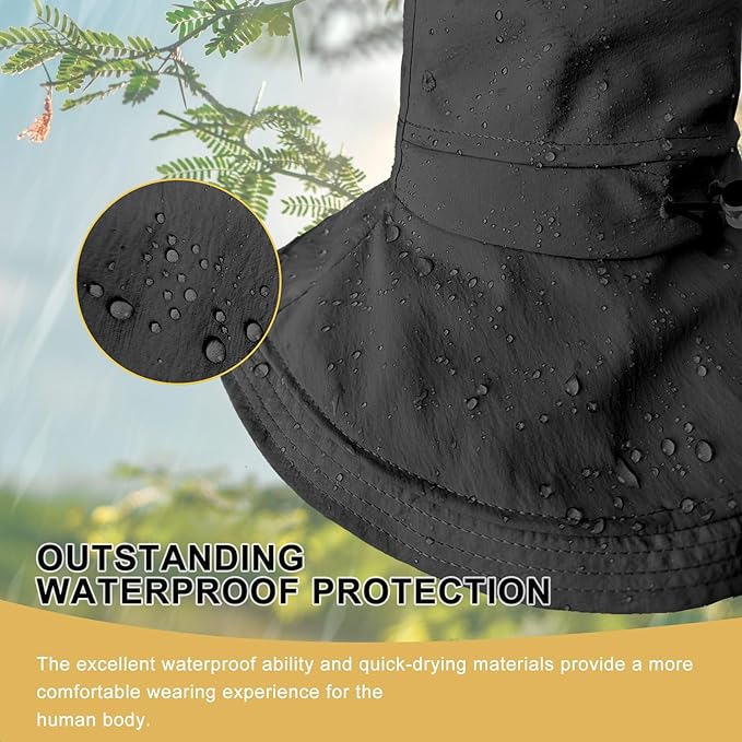 Sun Hats for Women Wide Brim Ponytail UV Protection Beach Hat Packable - Image 5