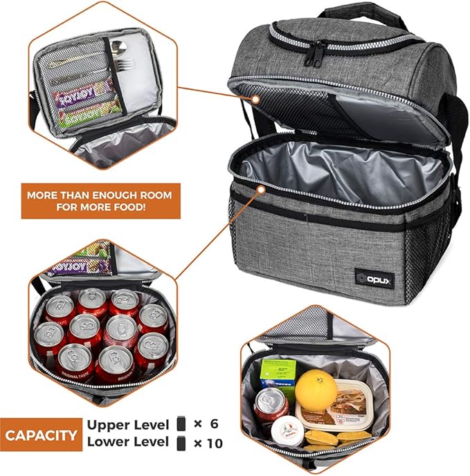 OPUX Lunch Box For Men Women, Insulated Large Lunch Bag Adult Work, Double - Image 7