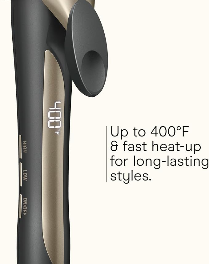 INFINITIPRO BY CONAIR Tourmaline Ceramic 1¼-Inch Curling Iron, 1¼-Inch Barrel Produces Loose Curls, Hair Curler for Use on Medium and Long Hair, Dark Grey