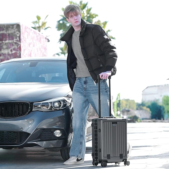 UrbanExplorer 20 Inch Carry On Luggage TSA Approved, Aluminum Frame Zipperless - Image 9