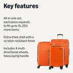 Amazon Basics 3-Piece Set, Hardshell Suitcases - Image 2
