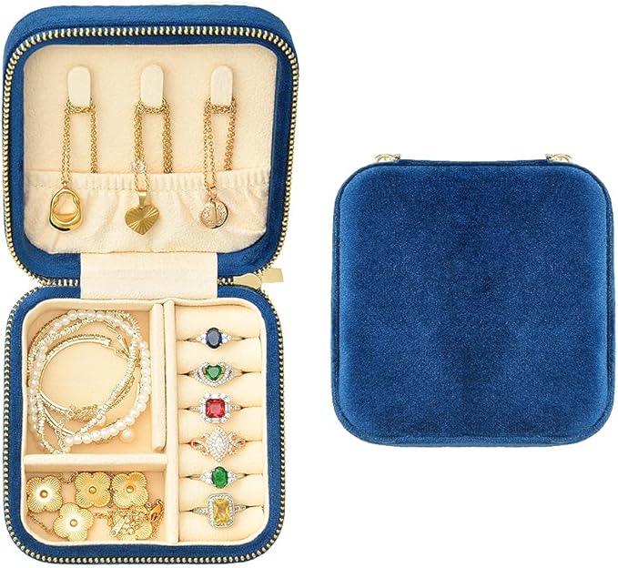 TAIMY Plush Velvet Travel Jewelry Box, Small Travel Jewelry Case, Portable Mini by TAIMY