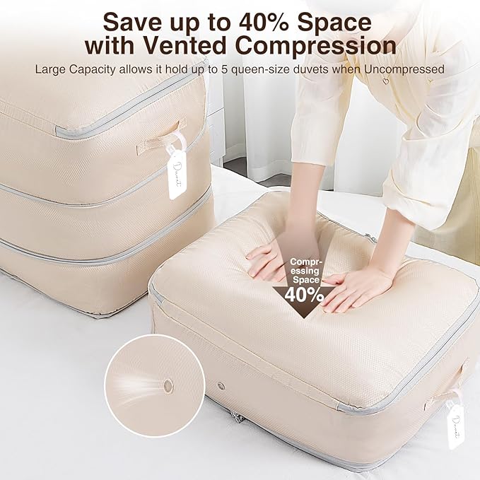 4 Pack Compression Storage Bags - 110L Large Capacity Comforter Storage Bag - Image 3