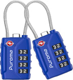 Puroma 2 Pack TSA Approved Luggage Locks, 4 Digit Combination Travel Locks by Puroma