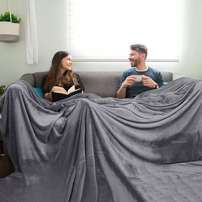 PHF Oversized King Fleece Blanket 120"x120", No Shed No Pilling Big Soft Blanket - Image 4