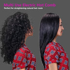 Dan Technology Mini Hot Pressing Comb 450℉ Dual Voltage Electric Straightener for Wigs and Natural Black Hair - Travel & Home Use