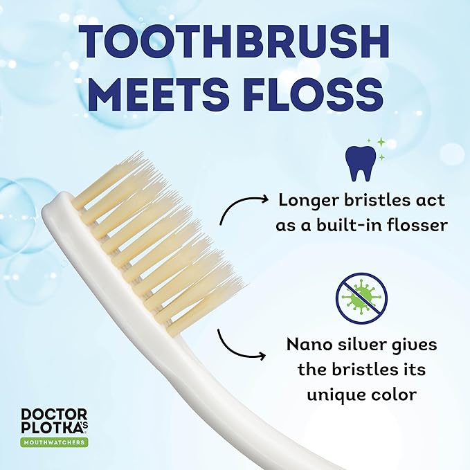 MOUTHWATCHERS Soft Flossing Folding Travel Toothbrush, 2 Pack, Ultra Clean - Image 3