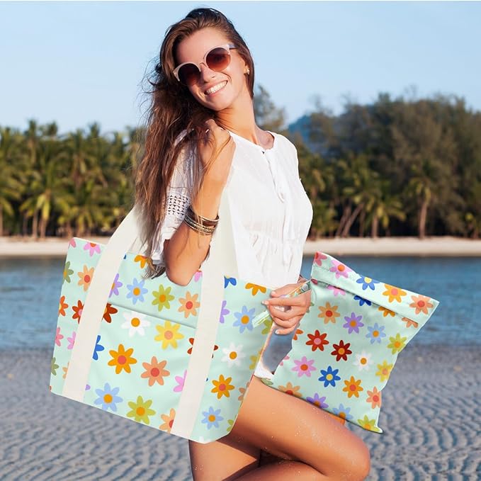 Beach Bags Wet Bag for Swimsuit Tote Bag for Friends Travel Gifts, Aloha Bags - Image 4
