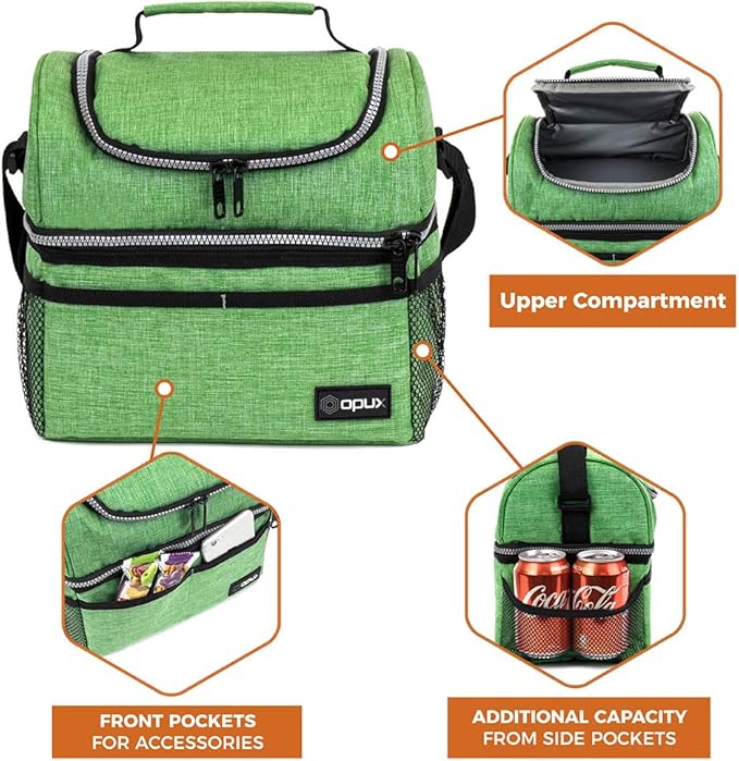 OPUX Lunch Box For Men Women, Insulated Large Lunch Bag Adult Work, Double - Image 6