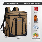 Beach Cooler Backpack for Men 36cans Insulated Backpack Cooler Lunch Bag for - Image 3