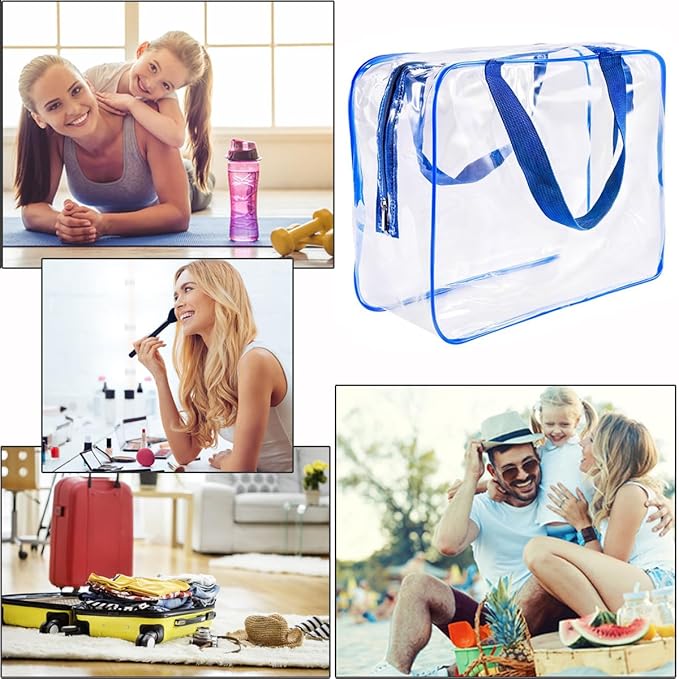 2Pcs Crystal Clear PVC Travel Toiletry Bag Kit - Image 5
