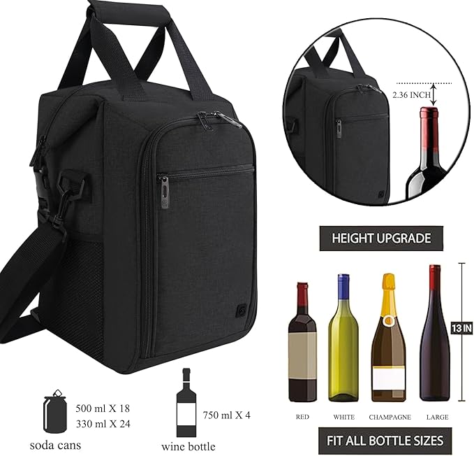 ALLCAMP 4 Bottle Wine Gift Bag - Image 3