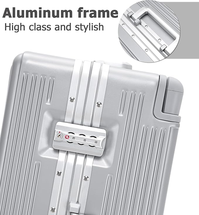 feilario 20" Aluminium Frame Hardside PC Carry on Luggage - Image 5