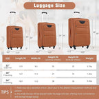 Merax Softside Luggage Set Softshell Lightweight 3 Piece Spinner Suitcase 22" - Image 2