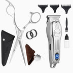 Fagaci Professional Hair Trimmer & Hair Scissors Set Extremely Sharp, Hair Cutting Scissors Professional, Hair Shears, Barber Scissors Set for Men and Women, Hair Edger T-Blade