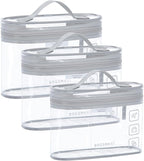 BAGSMART TSA Approved Toiletry Bag, 3 Pack Clear Makeup Cosmetic Bag Organizer by BAGSMART