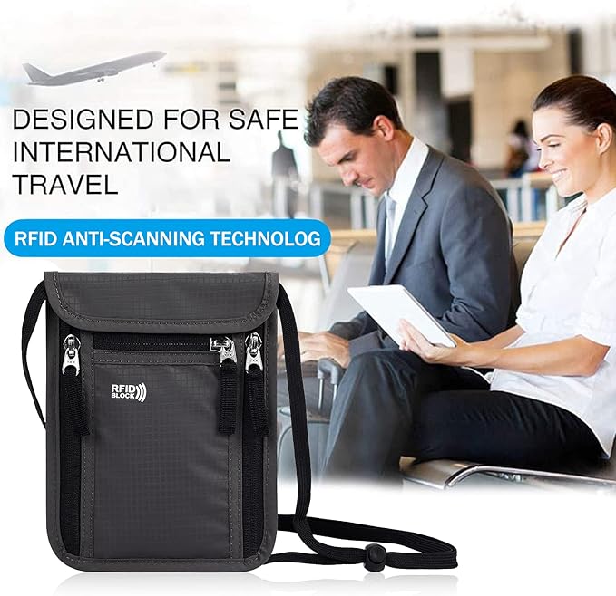 Travel Pouch Neck Wallet Family Passport Holder Organizer Case - Image 6