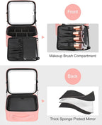 Relavel Makeup Bag with Light Up Mirror, Makeup Case Travel Cosmetic Bags Brush - Image 8