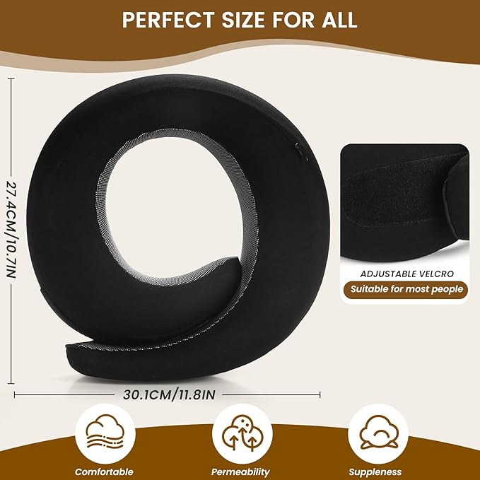 Neck Pillow, Travel Pillow uses Memory Foam to Support Neck Comfort, Ideal - Image 3