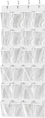 Simple Houseware 24 Pockets Large Clear Pockets Over The Door Hanging Shoe by SimpleHouseware
