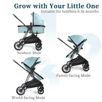 Lite 2.0 Baby Stroller with Newborn Mode, 2-in-1 Foldable Infant Stroller with - Image 2