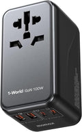 MOMAX Universal Travel Adapter, 100W Fast GaN International Power Adapter by MOMAX
